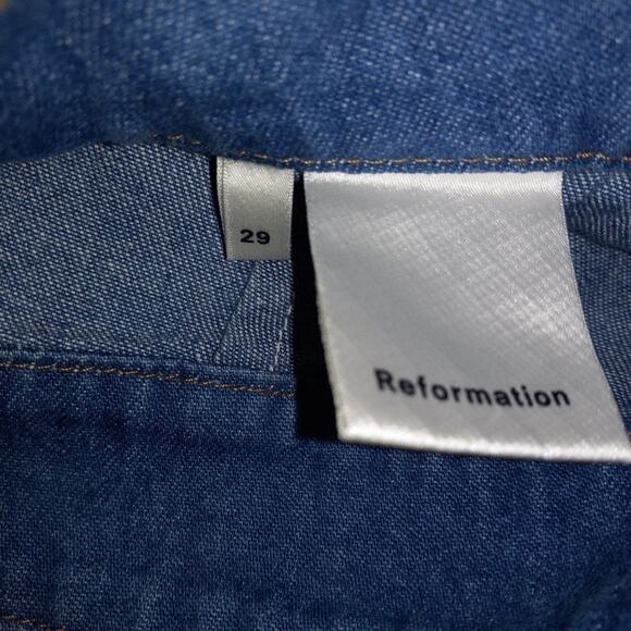 Reformation "Cher" Zip Front Wide Leg Retro Jeans Size 29 - Picture 4 of 4